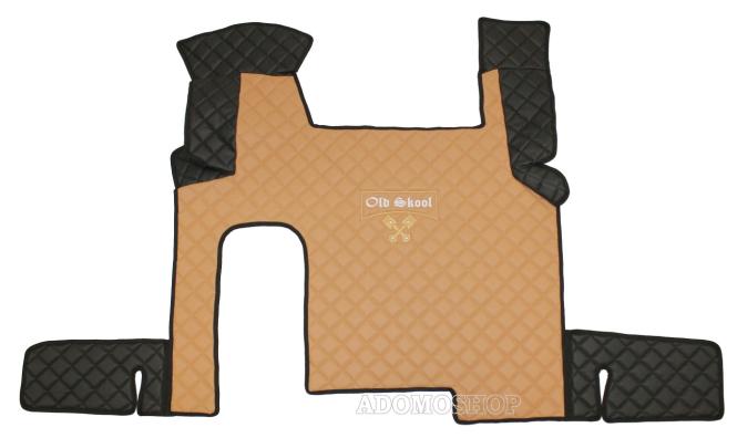 Kunstlederfussmatten für MAN TGX ab 2007 schwarz-cappuccino Old Skool 