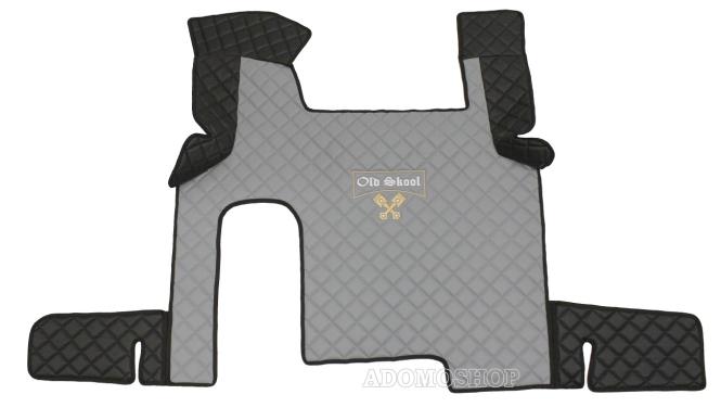 Kunstlederfussmatten für MAN TGX ab 2007 schwarz - grau Old Skool 