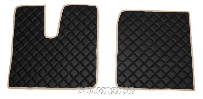 Kunstlederfußmatten für Man TGX ab 2018 beige - schwarz 
