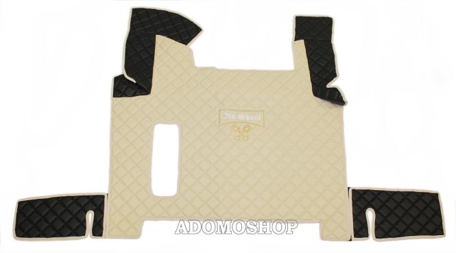 Kunstlederfußmatten für Man TGX ab 2018 beige-schwarz-Old Skool 