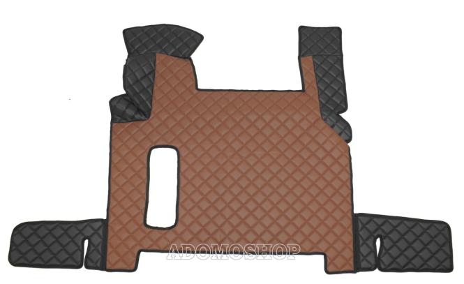 Kunstlederfußmatten für Man TGX ab 2018 braun-schwarz-matt 