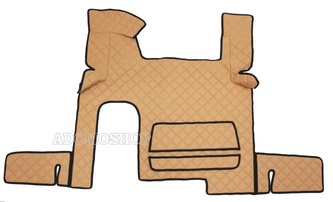 Kunstleder Fussmatten für MAN TGX ab 2007 automatik 2 Schubladen cappucino-matt 