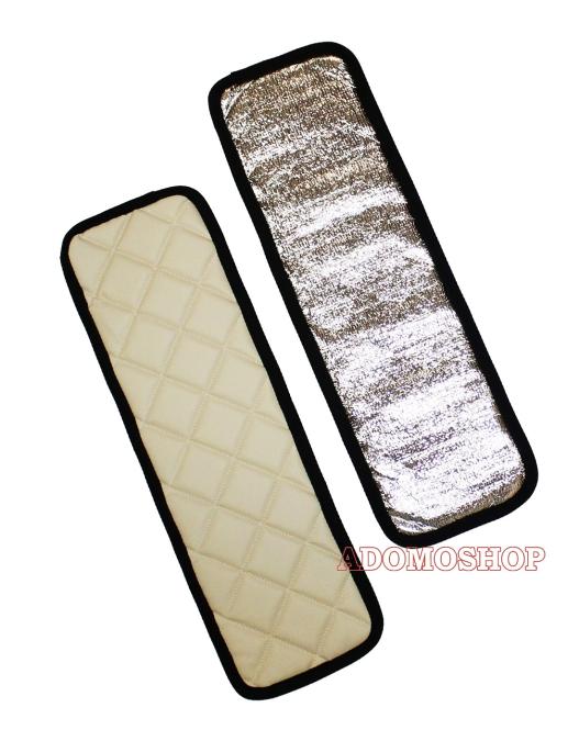 Abdeckung für Seitenfenster aus Kunstleder für MAN TGX, TGA, TGS, TGL  in beige-matt/Alufolie 