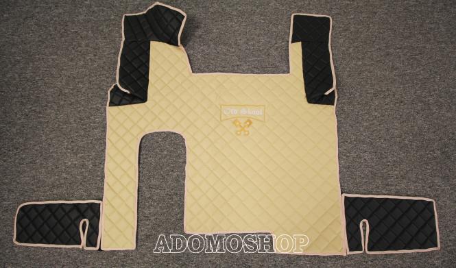 Kunstlederfussmatten für MAN TGX ab 2007 beige - schwarz Old Skool 