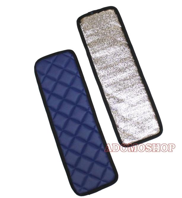 Abdeckung für Seitenfenster aus Kunstleder für MAN TGX, TGA, TGS, TGL  in blau-matt/Alufolie 