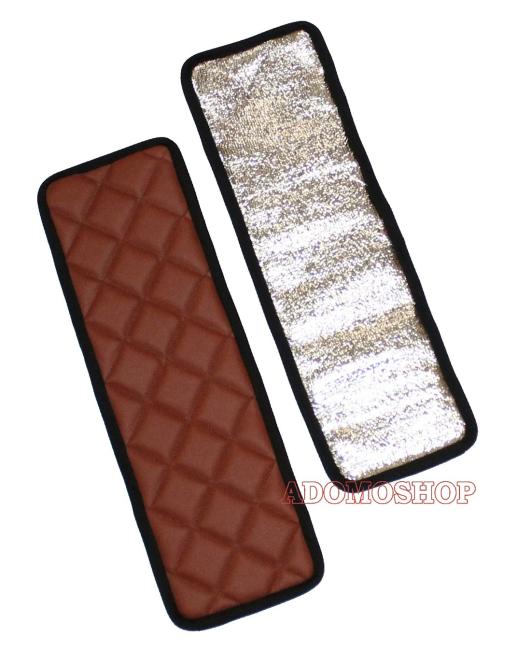 Abdeckung für Seitenfenster aus Kunstleder für MAN TGX, TGA, TGS, TGL  in braun-matt/Alufolie 