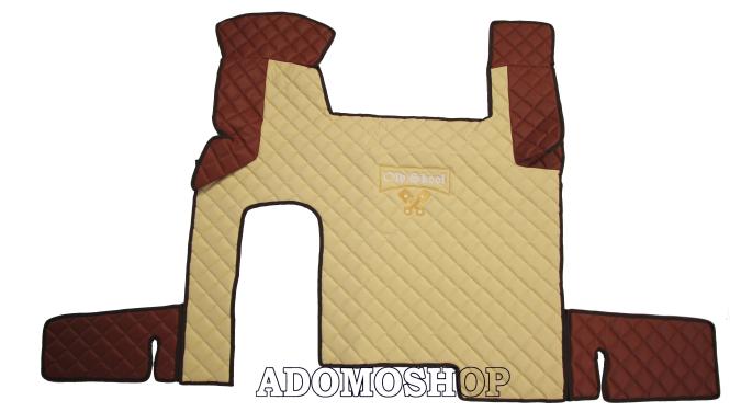 Kunstlederfussmatten für MAN TGX beige-braun Old Skool 