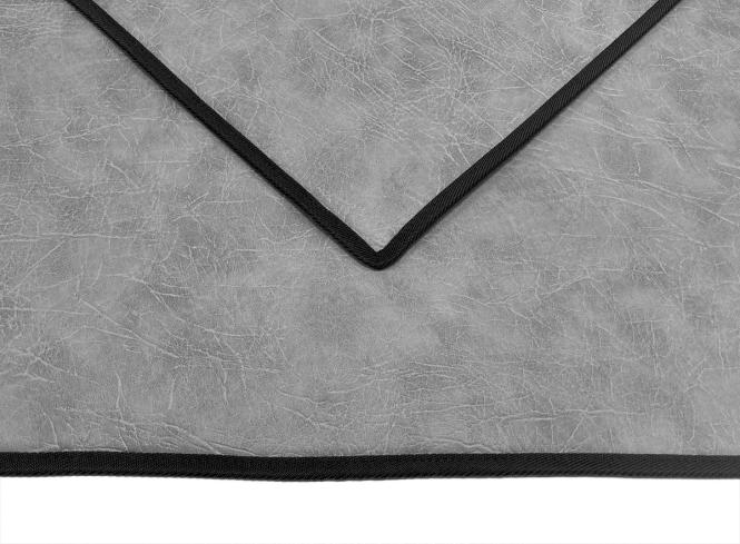 Kunstlederfußmatten für Man TGX ab 2020 grau-schattiert-glatt, Umr. schwarz 