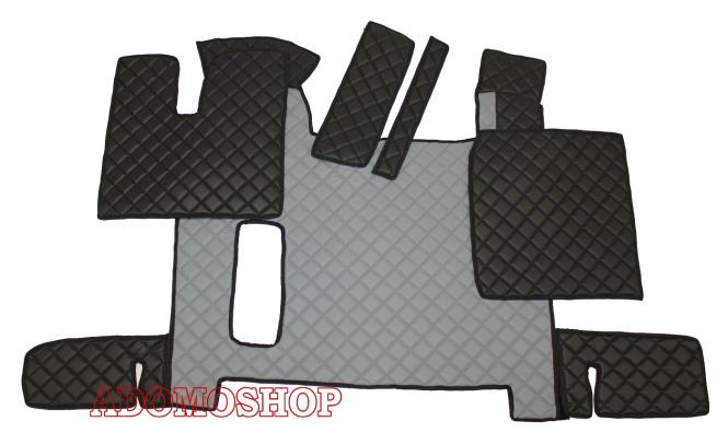 Kunstlederfußmatten für Man TGX ab 2018 grau-schwarz-matt 