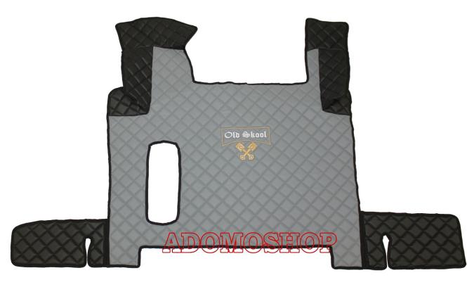Kunstlederfußmatten für Man TGX ab 2018 grau-schwarz-Old Skool 