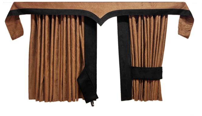 LKW Gardinen für VOLVO FH AERO FH5 FH4 braun - schwarz 