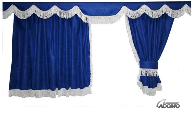 Lkw Gardinen für MP5 und MP4, blau-weiß, gratis Gardinenhaken 