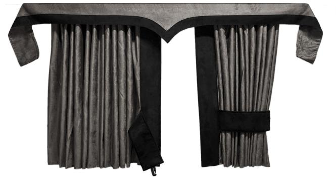 LKW Gardinen für IVECO S-WAY HI-WAY grau - schwarz 