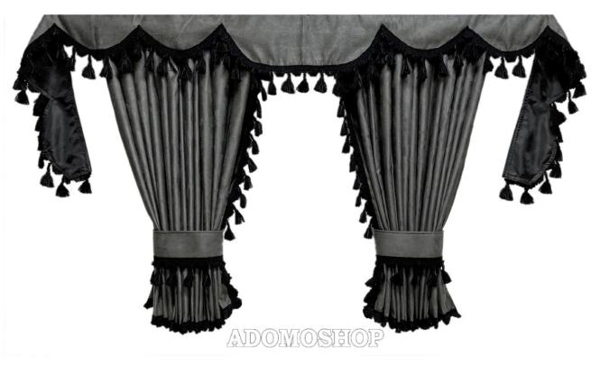 Gardinen für Mercedes Actros MP5 und MP4 Grau-Schwarz 