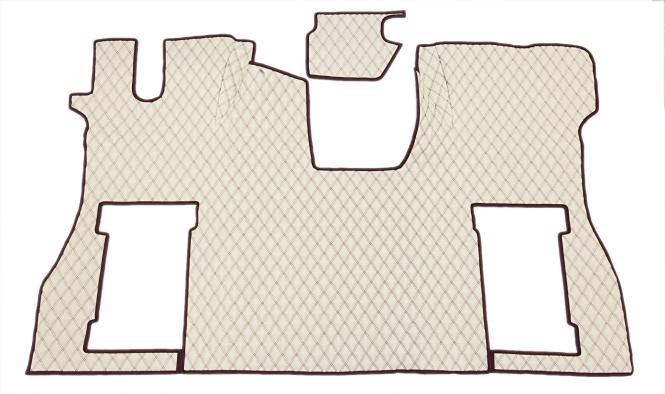 Kunstleder Fußmatten für SCANIA S ab 2017 in Beige-matt, Doppelsteppung, drehbar 