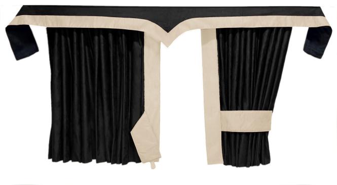 LKW Gardinen für IVECO S-WAY HI-WAY schwarz - beige 