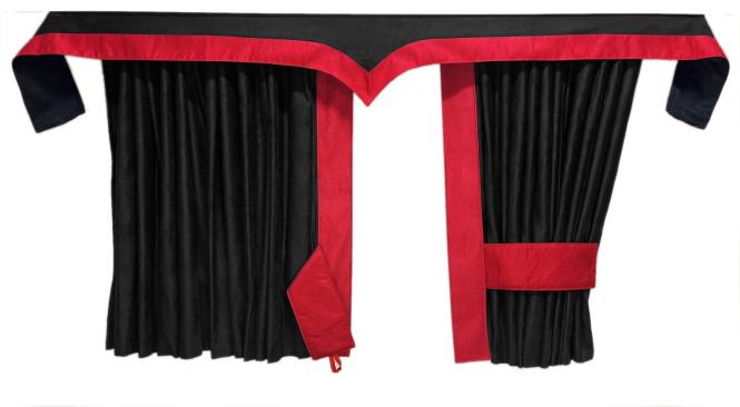 LKW Gardinen für MP5 MP4 ACTROS L ab 2024 schwarz - rot 