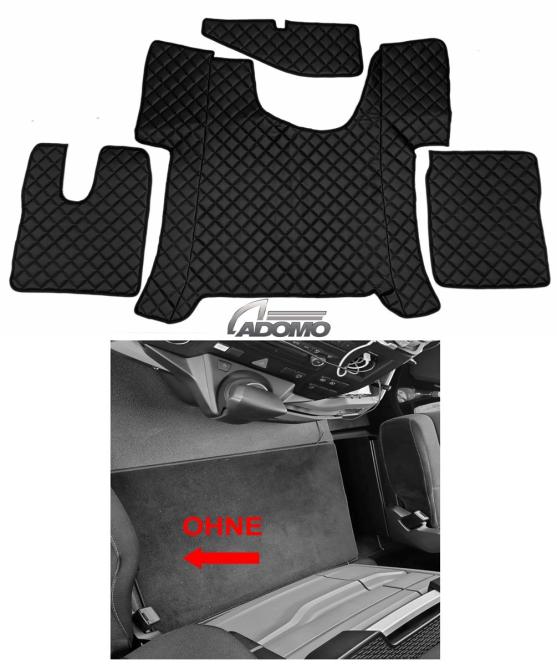 Kunstlederfußmatten Man TGS ab 2020 schwarz MIT Ausschnitt