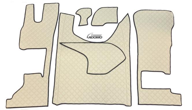 Kunstlederfußmatten mit Sitzsockel für DAF ab 2021 XG, XG+ klappbar beige 