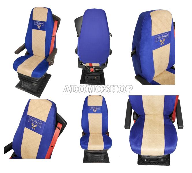Sitzbezüge für Volvo FH Aero FH5 FH4 blau-beige Old Skool 