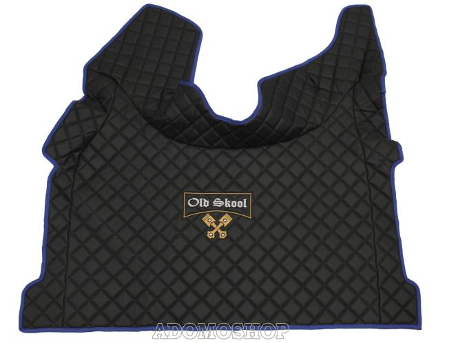 Kunstleder Fußmattenset für Volvo FH4, FH5 in schwarz-matt, blau umrandet, Old Skool 