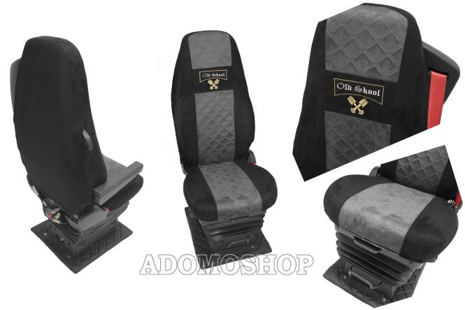 Sitzbezüge für Volvo FH Aero FH5 FH4 schwarz-grau Old Skool 