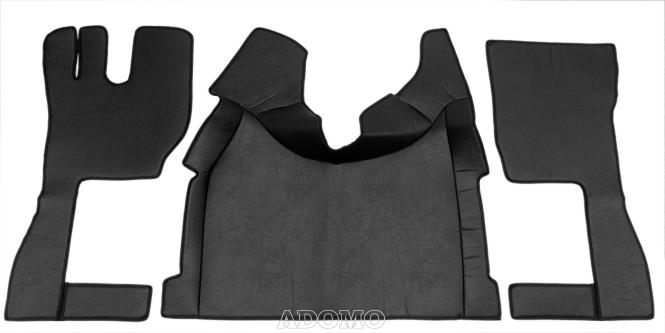 Kunstlederfußmatten mit Sitzsockel für Volvo FH4, FH5 schwarz-matt-glatt 
