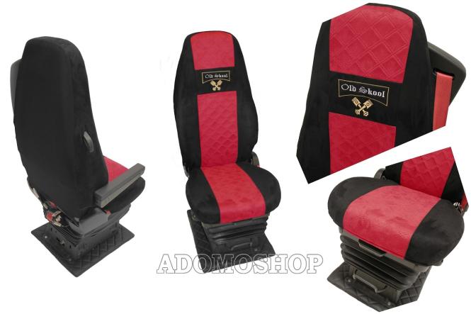 Sitzbezüge für Volvo FH4 und FH5 schwarz-rot Old Skool 