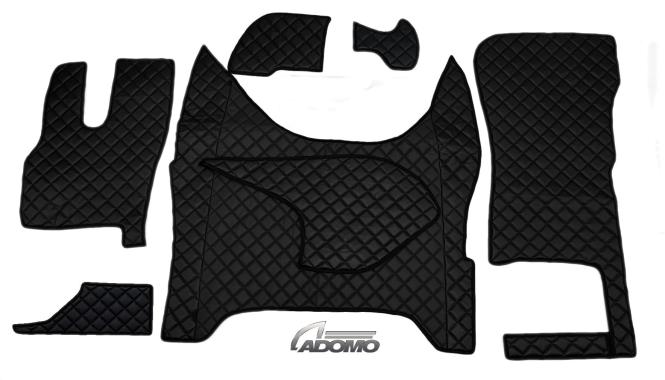 Kunstlederfußmatten mit Sitzsockel für DAF XF-new ab 2021 klappbar schwarz 