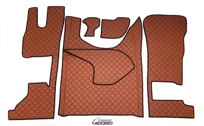 Kunstlederfußmatten mit Sitzsockel für DAF ab 2021 XG, XG+ klappbar braun 