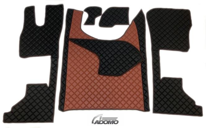 Kunstlederfußmatten mit Sitzsockel für DAF ab 2021 XG, XG+ schwarz-braun 