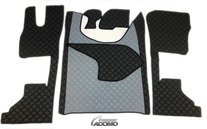 Kunstlederfußmatten mit Sitzsockel für DAF ab 2021 XG, XG+ schwarz-grau 