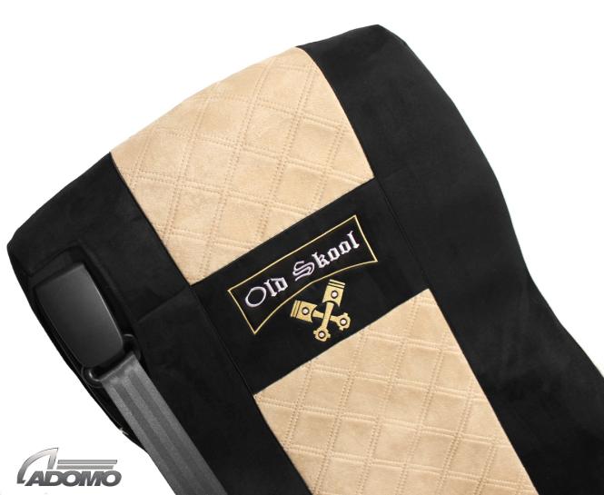 Sitzbezüge für Daf ab 2021 XF-new XG XG+, schwarz-beige, Old Skool, luftgefedert 