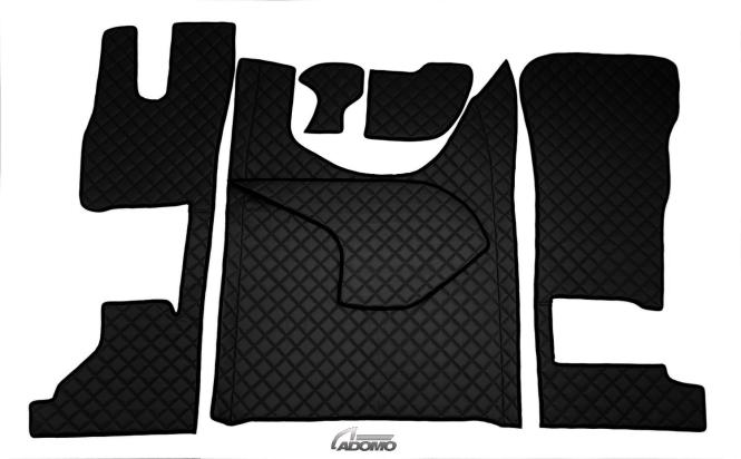 Kunstlederfußmatten mit Sitzsockel für DAF ab 2021 XG, XG+ klappbar schwarz 