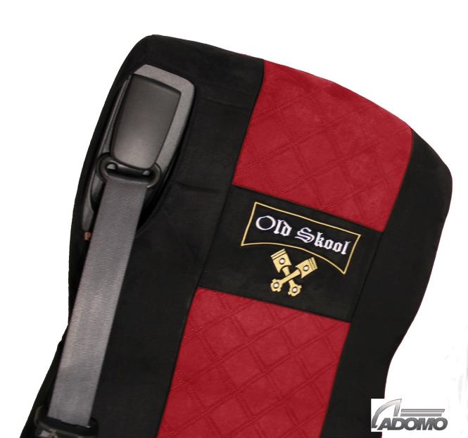 Sitzbezüge für Daf ab 2021 XF-new XG XG+, schwarz-rot, Old Skool, luftgefedert 