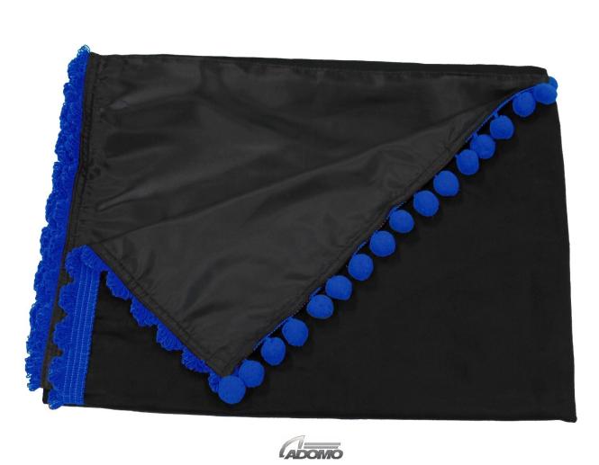 Gardinen für Iveco S-Way, Hi-Way, Stralis schwarz-blau, Pompoms/Kugel 
