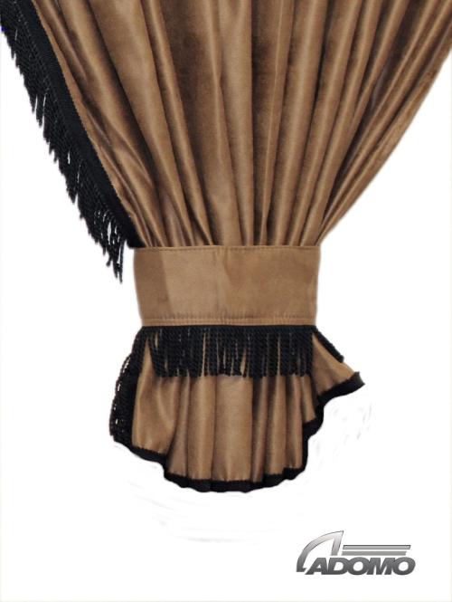 Lkw Gardinen für MP5 und MP4, braun-schwarz, gratis Gardinenhaken 