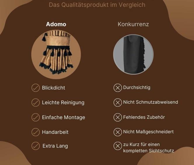 Gardinen für MAN TGX XXL und TGA XXL bis 2020, Braun-Schwarz 