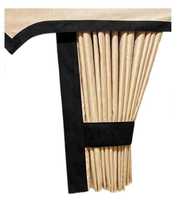 LKW Gardinen für DAF XG XG+ XF ab 2021 beige - schwarz 