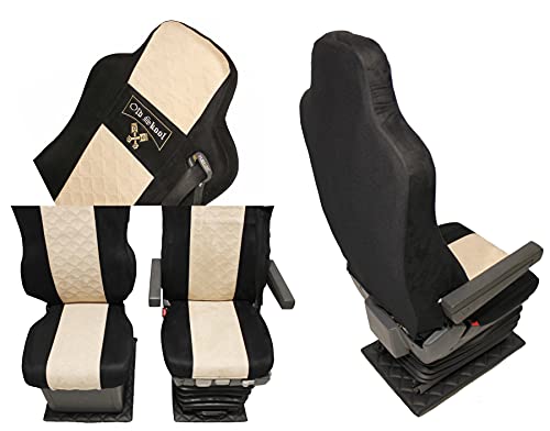 Sitzbezüge für MAN TGX TGA TGL TGM TGS schwarz-beige 1 Gurt Old Skool 