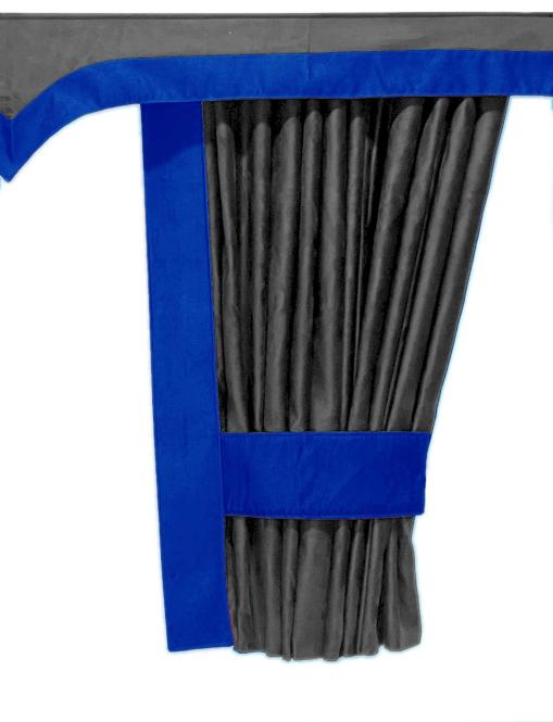 LKW Gardinen für DAF XG XG+ XF ab 2021 grau - blau 