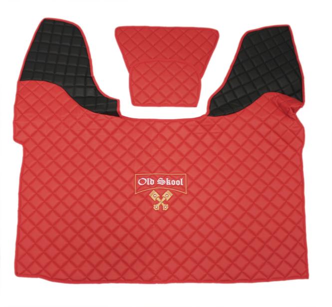 Kunstlederfußmatten  für DAF XF 106 ab 07/2017 schwarz - rot Old Skool 