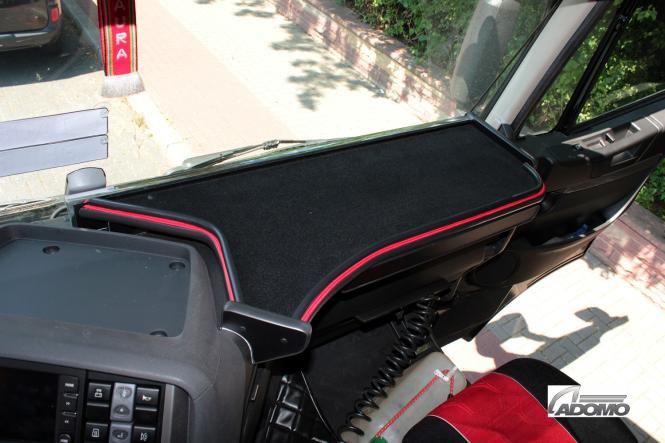 Beifahrertisch für Iveco S-Way und  Hi-Way, Schublade, rot 