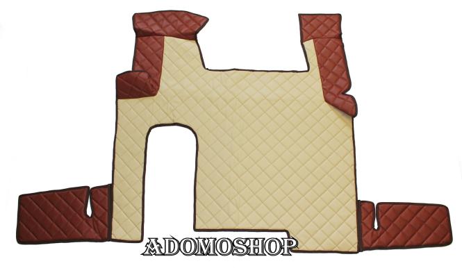 Kunstlederfussmatten  für MAN TGX ab 2007 Automatik beige - braun 
