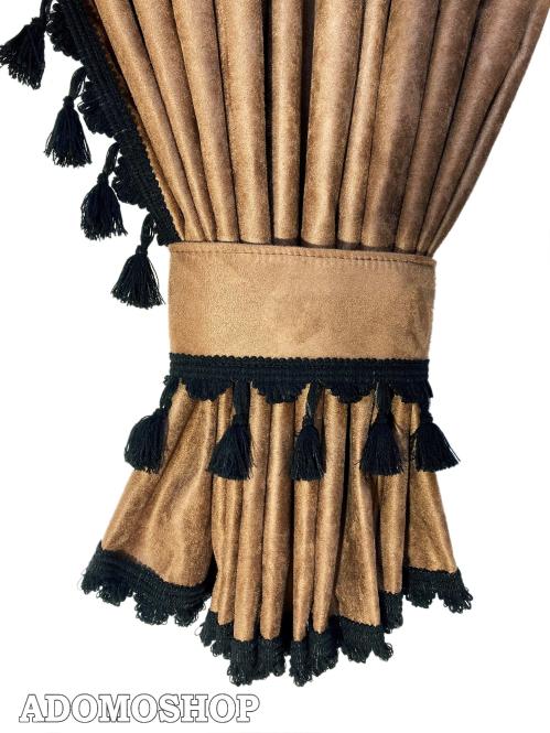 Gardinen für Iveco S-Way, Hi-Way, Stralis Braun-Schwarz 