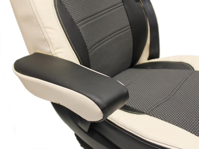 Sitzbezüge aus Kunstleder für , xf 106 mit Grammersitzen, beige, ohne Logo 
