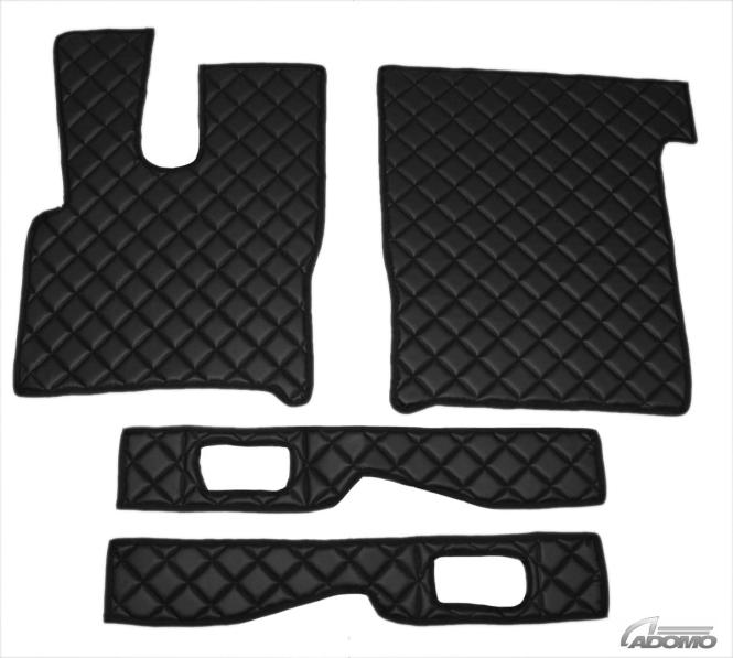 Kunstlederfußmatten mit Sitzsockel für DAF XF 106 ab 07/2017 schwarz-grau-matt 