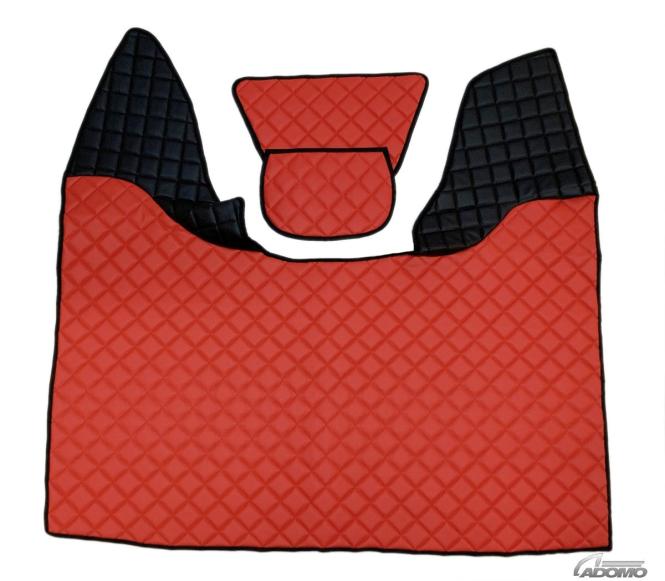 Kunstlederfußmatten mit Sitzsockel für DAF XF 106 ab 07/2017 schwarz - rot 