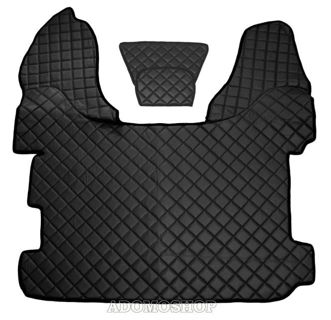 Kunstleder Fußmatten für DAF XF 106 mit Sitzsockeln Schwarz 