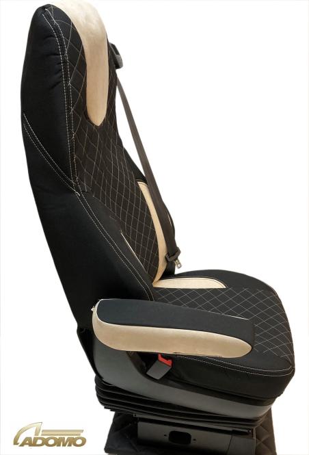 Sitzbezüge  für Daf  xf 106 mit Grammersitzen, schwarz-beige, 2 Armlehnen 